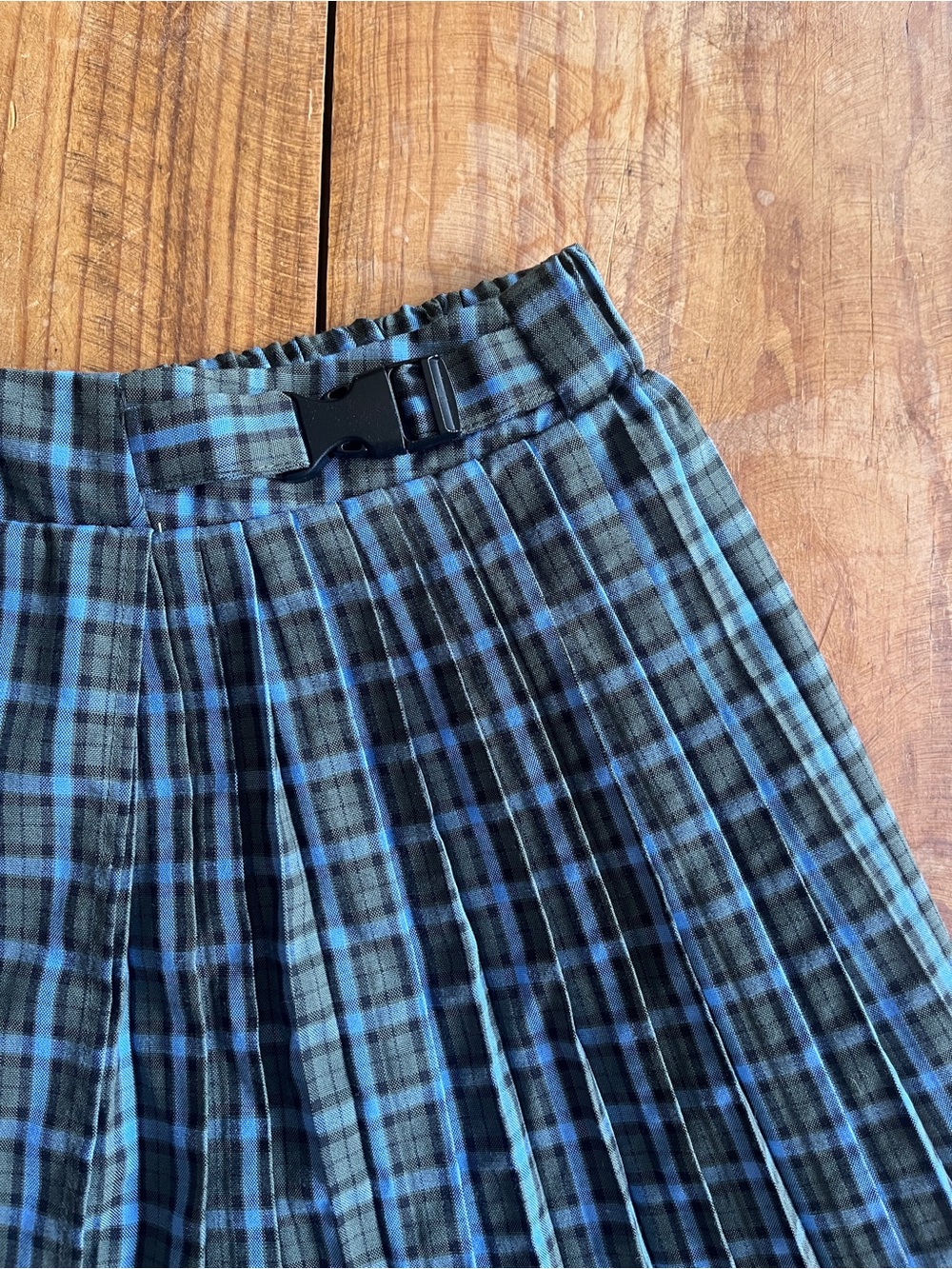 wild fable Blue and Green Plaid Pleated Mini Skirt - Picture 2 of 4